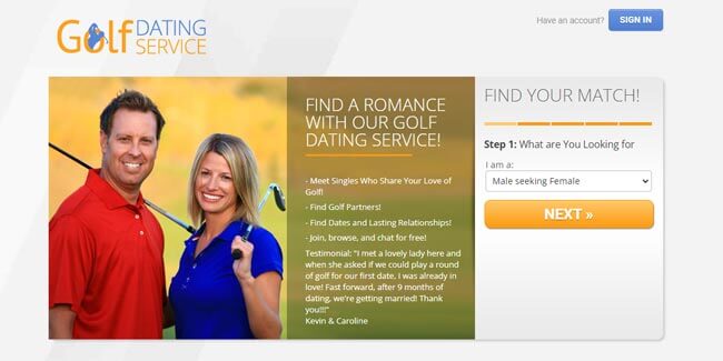Golf Dating Service Flirt Feature